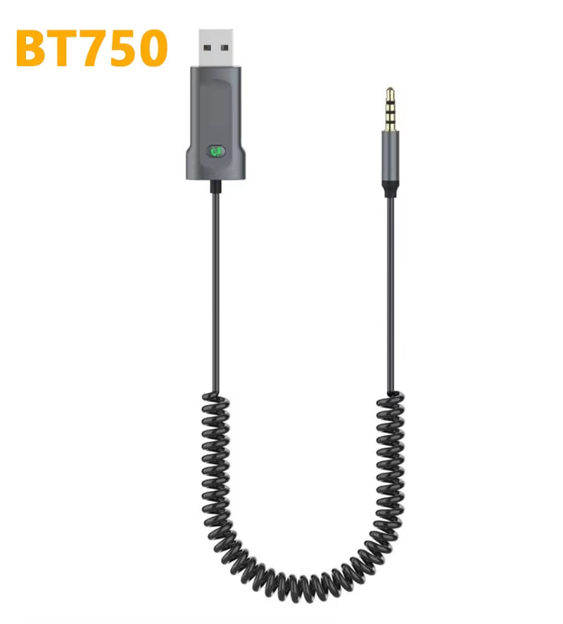 Bluetooth 5.0 AUX Car Adapter USB to 3.5Mm Jack Dongle Cable Handfree Car Kit Wireless Car Bluetooth Transmitter Receiver