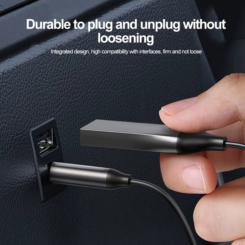 Bluetooth 5.0 AUX Car Adapter USB to 3.5Mm Jack Dongle Cable Handfree Car Kit Wireless Car Bluetooth Transmitter Receiver