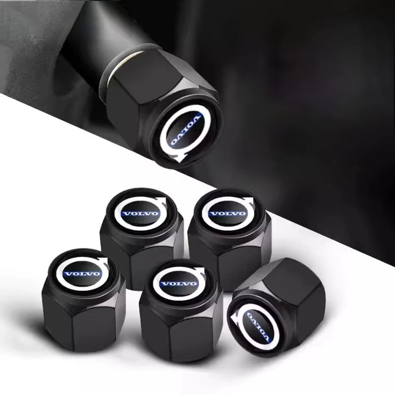 5Pcs Car Wheel Tire Valve Caps Metal Stem Cover for  XC90 S60 V40 XC60 S80 S40 V70 S90 T6 V60 V90 XC40 XC70 C30 Accessories