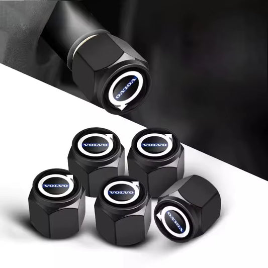 5Pcs Car Wheel Tire Valve Caps Metal Stem Cover for  XC90 S60 V40 XC60 S80 S40 V70 S90 T6 V60 V90 XC40 XC70 C30 Accessories