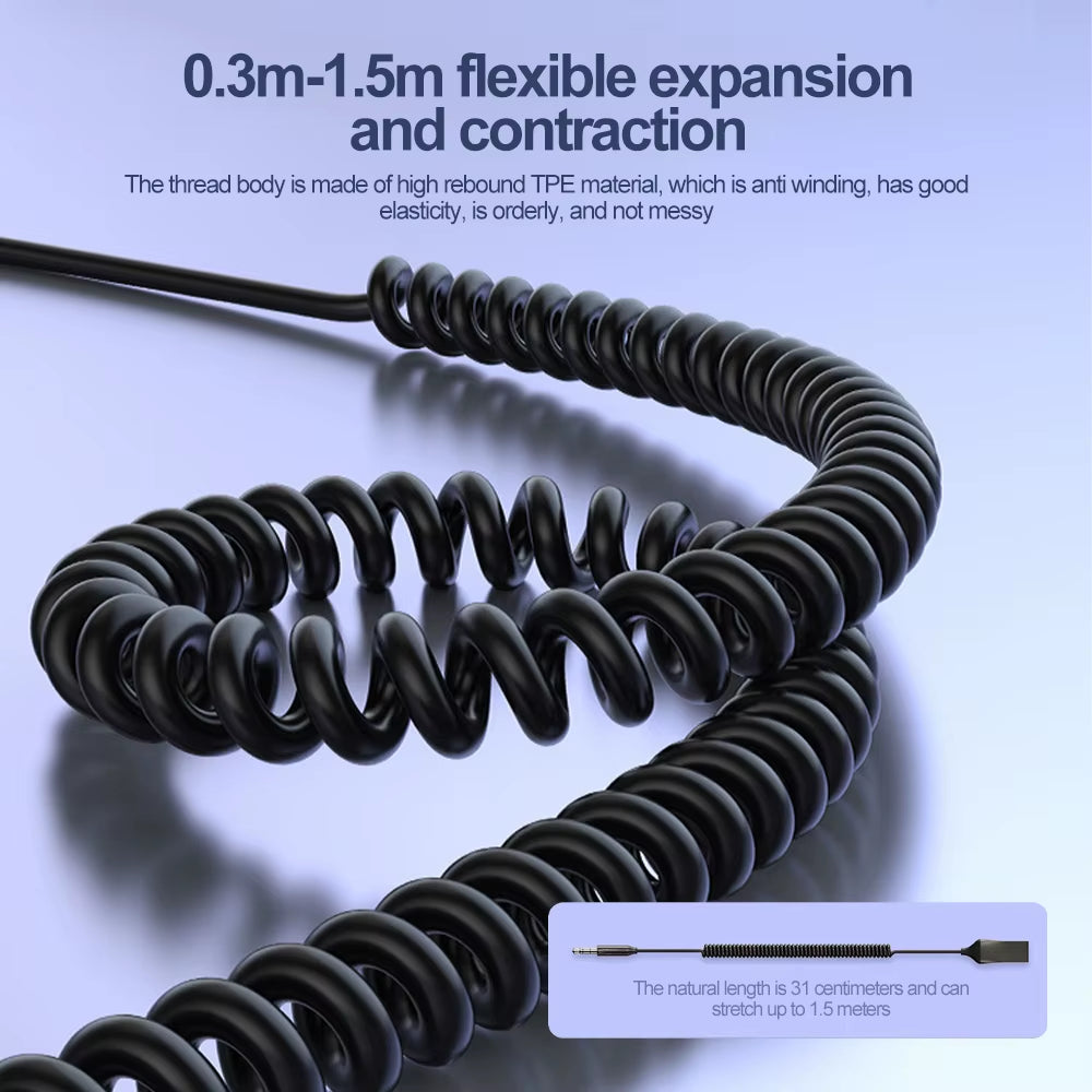 Bluetooth 5.0 AUX Car Adapter USB to 3.5Mm Jack Dongle Cable Handfree Car Kit Wireless Car Bluetooth Transmitter Receiver