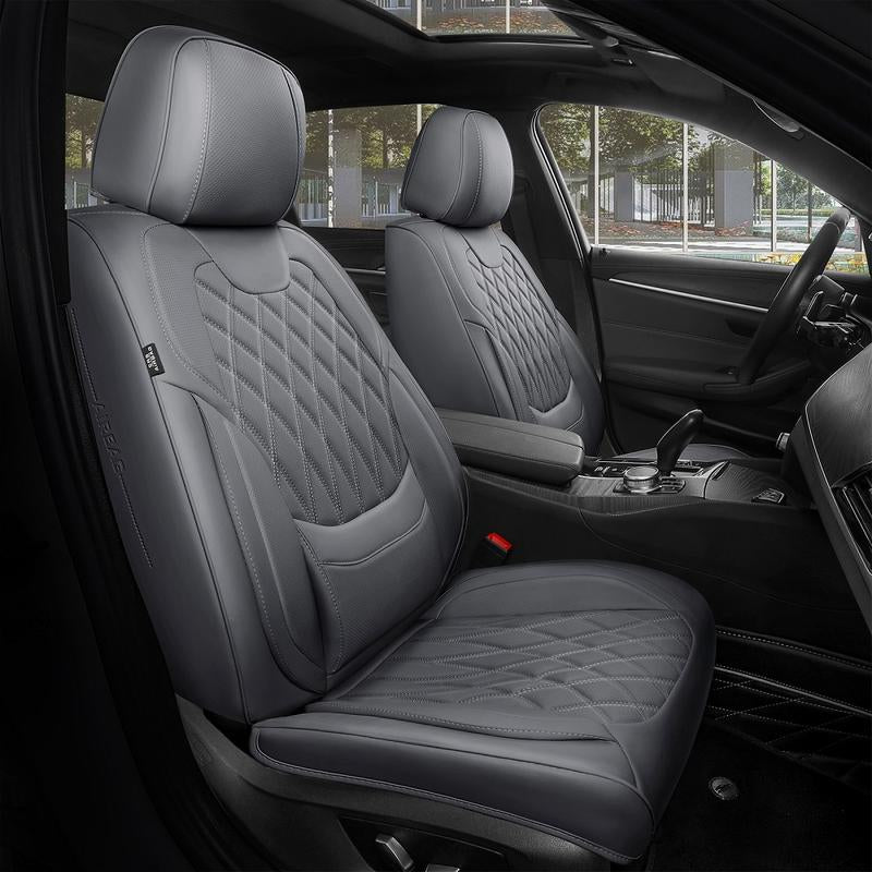 【Freesoo】Red Universal Car Seat Covers, Fits 6000+ Vehicles, Premium Breathable Leather，Automotive Interior Replacement Accessories | F2