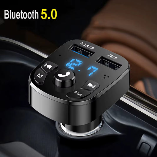 Bluetooth 5.0 FM Transmitter 4.2A Car Charger Dual USB Car Mp3 Player Radio Modulator for Car Handsfree Phone Music