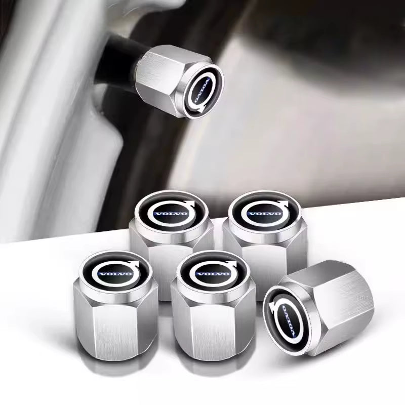 5Pcs Car Wheel Tire Valve Caps Metal Stem Cover for  XC90 S60 V40 XC60 S80 S40 V70 S90 T6 V60 V90 XC40 XC70 C30 Accessories