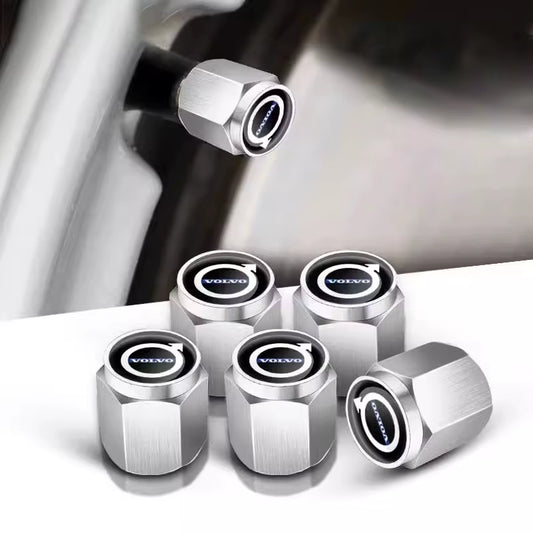 5Pcs Car Wheel Tire Valve Caps Metal Stem Cover for  XC90 S60 V40 XC60 S80 S40 V70 S90 T6 V60 V90 XC40 XC70 C30 Accessories